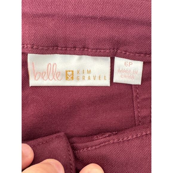 Belle by Kim Gravel Petite TripleLuxe Twill Gaucho Bordeaux 6 Petite NWOT Pocket - Picture 6 of 11
